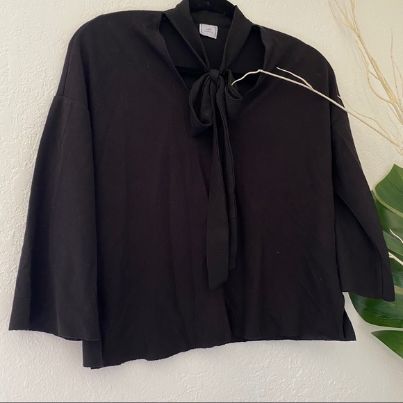 ZARA Cropped Top w/ Neck Tie - Picture 2 of 12